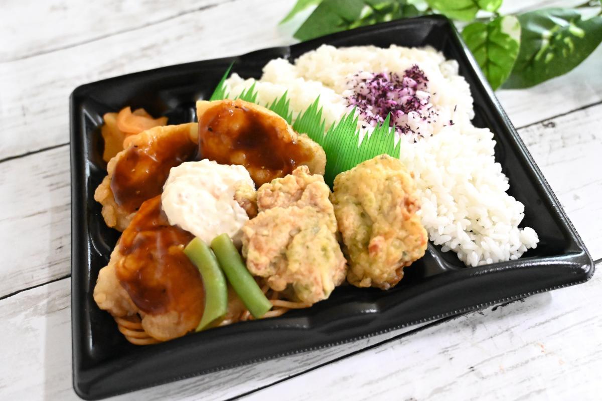 豚ロース唐揚げと鶏天弁当